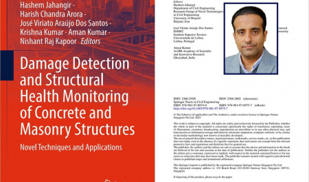 کتاب Damage Detection and Structural Health Monitoring of Concrete and Masonry Structures توسط عضو هیات علمی دانشگاه بیرجند در انتشارات معتبر بین المللی اشپرینگر منتشر شد